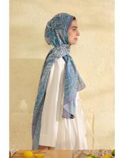 mavi elora desenli şal 2