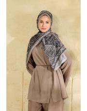 siyah elora desenli şal