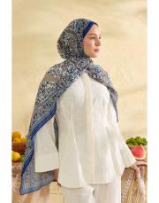 lacivert elora desenli şal