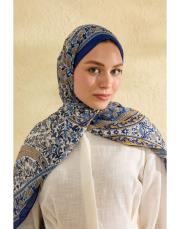 lacivert elora desenli şal 3