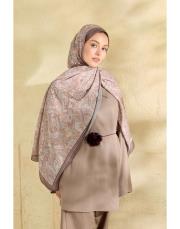 kahve lisa desenli şal 2