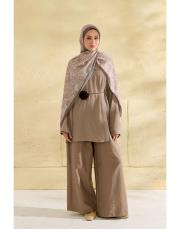 kahve lisa desenli şal 3