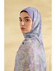 lila lisa desenli şal