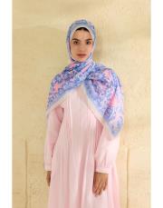 pembe flora desenli şal