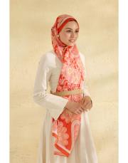 turuncu flora desenli şal 3