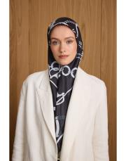 1901 siyah-gri  zela twill eşarp 2