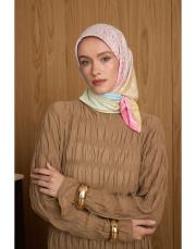 2403 sarı  zambak twill eşarp