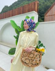 saks mavi mısra eşarp