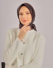 acı kahve düz twill eşarp 2