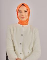 turuncu düz twill eşarp 3