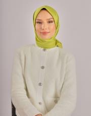 fıstık düz twill eşarp