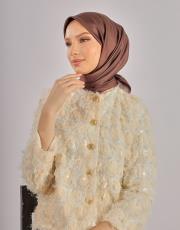 kahve düz twill eşarp 3