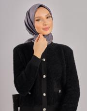 antrasit düz twill eşarp